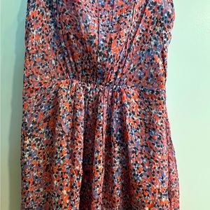 Beautiful J Crew silk, lined dressed with pockets, pleated waist